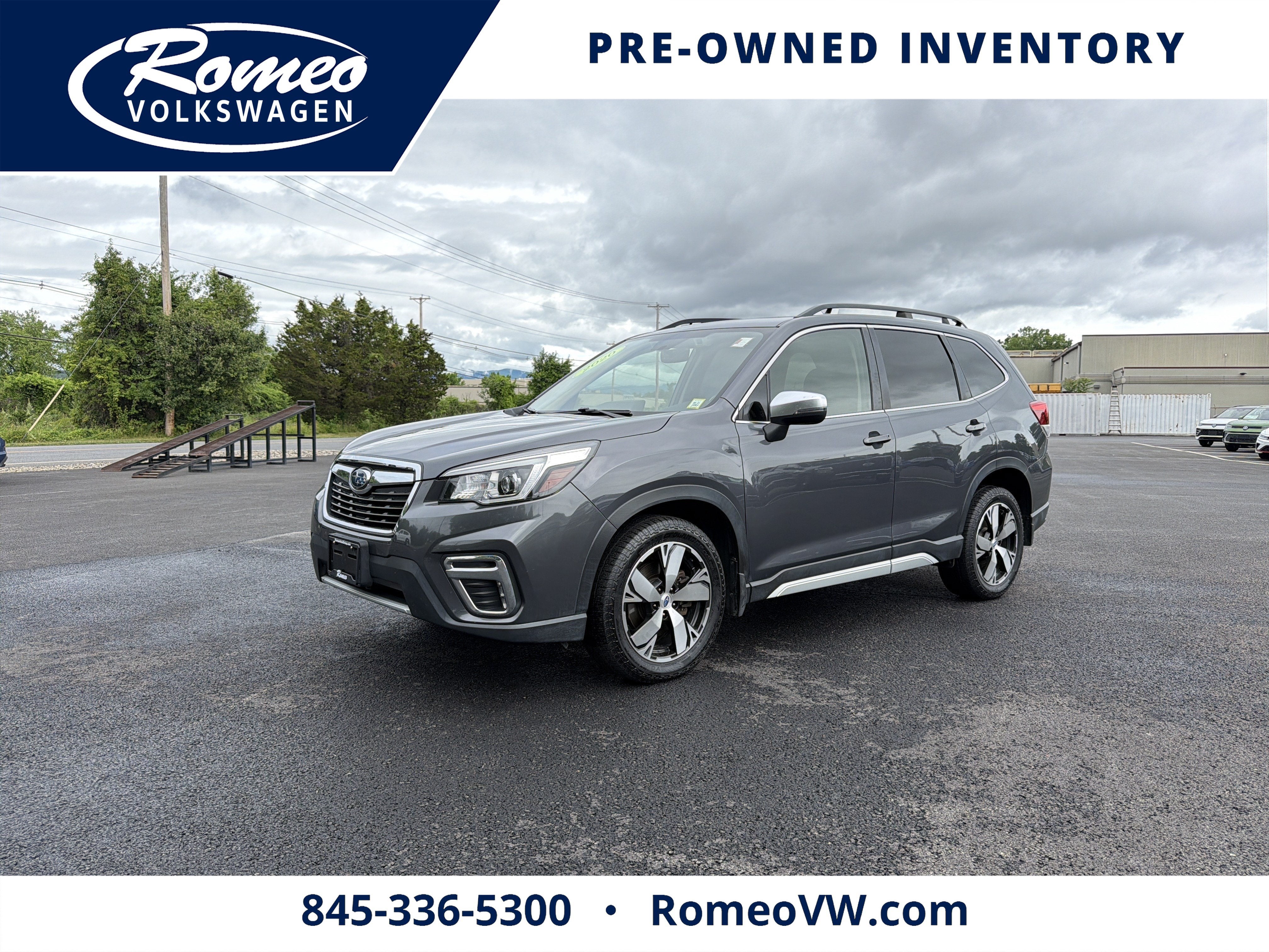 2020 Subaru Forester Touring in Magnetite Gray Metallic — front three-quarter view